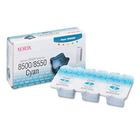 Xerox Solid Ink Stick, 1033 Page-Yield, Cyan, PK3 108R00669
